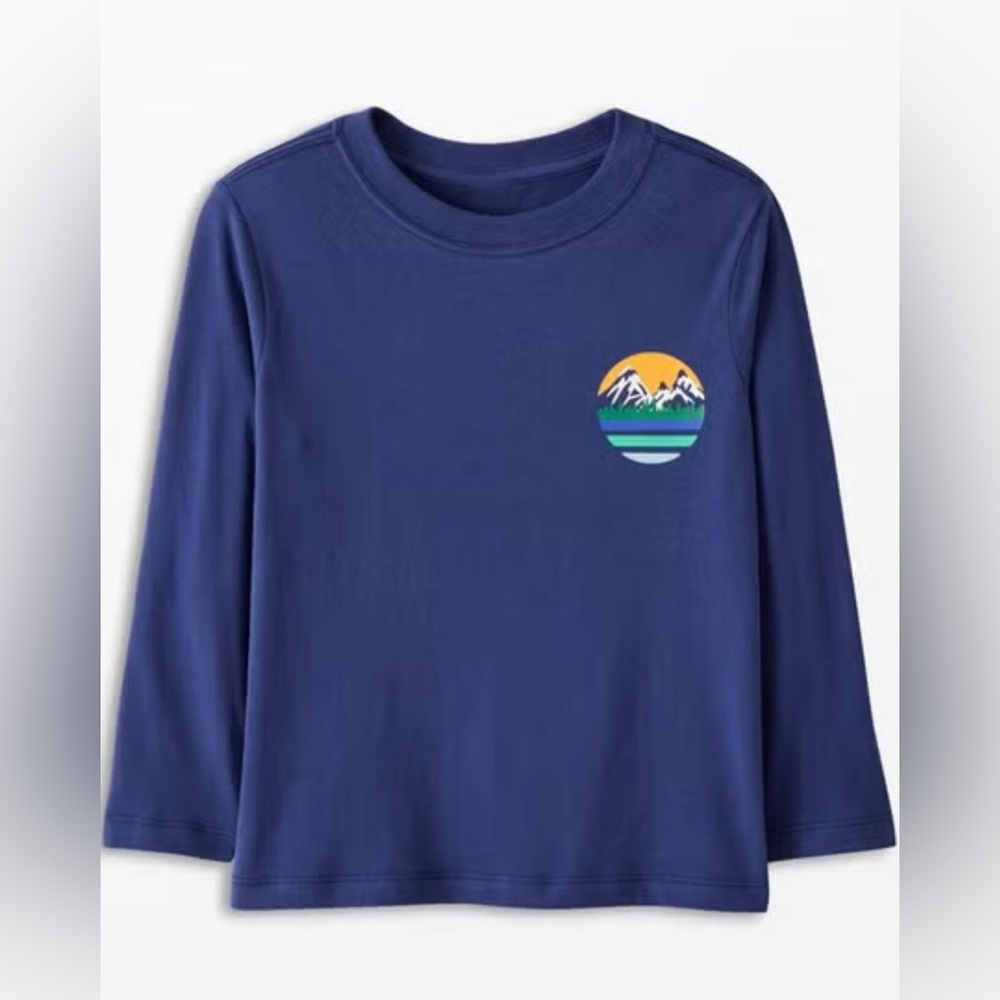 Hanna Andersson Long Sleeve Graphic Tee, Size: 12 / 150cm, Color: High Flyer